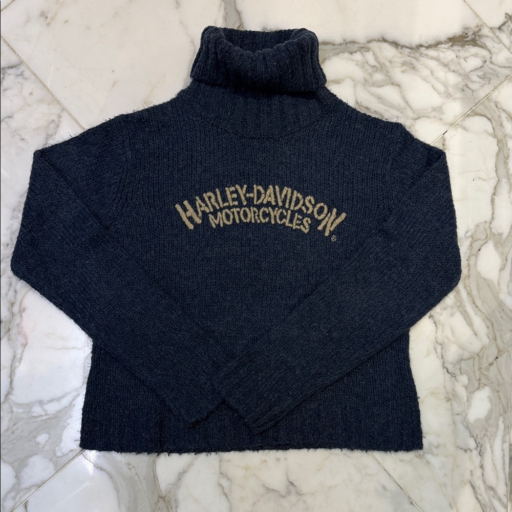Harley-Davidson Women's Dark Blue Turtleneck Sweater Sz XL